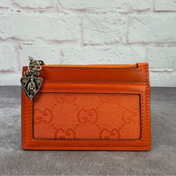 Gucci Luce Orange Card Case Wallet Holder - Picture 4 of 12